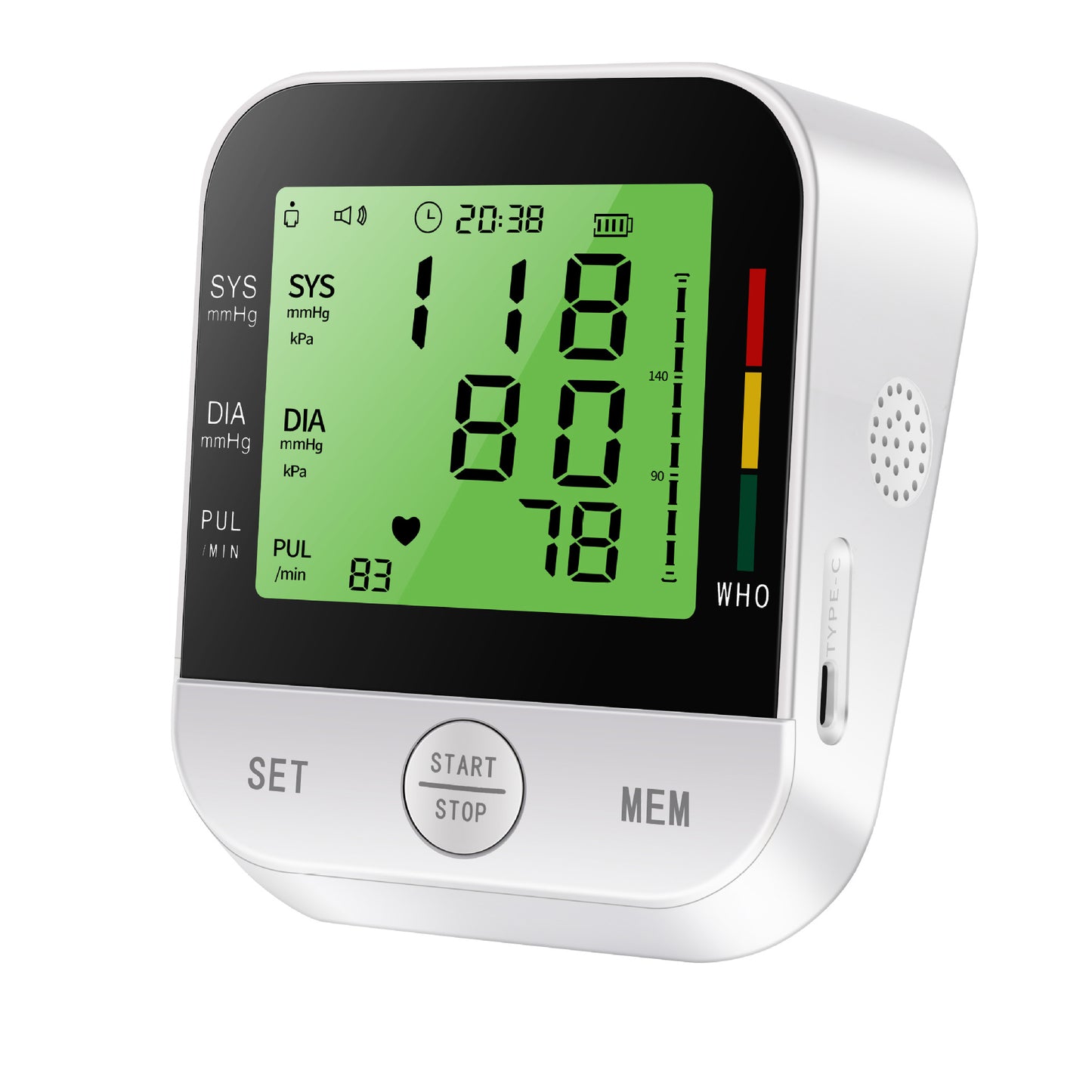 Blood Pressure Monitor Digital Automatic Blood Pressure Machine For Home Use With Large LCD Display - Upper Arm BP Monitor Meter With Cuff & Smart Save Feature White Plus Zero Contact Door Opener
