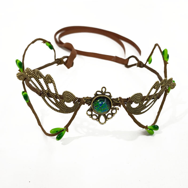 Elf Headband With Antlers And Branches Hair Crown