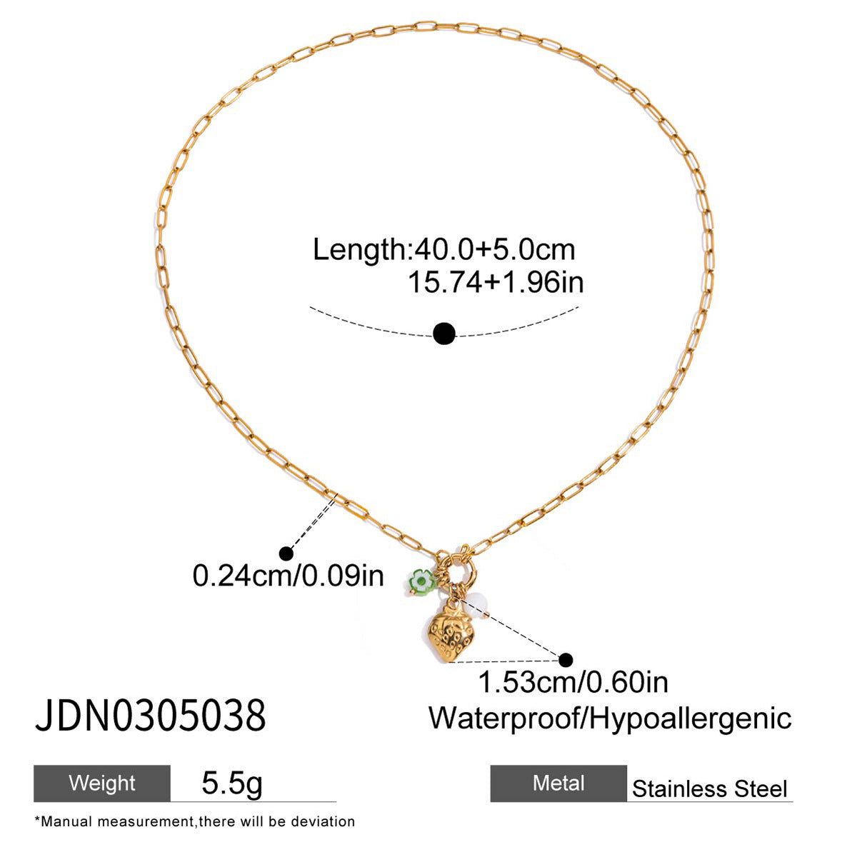 Stainless Steel Pearl Necklace Accessories High-grade Clavicle Chain Non-fading Titanium Steel Ornament