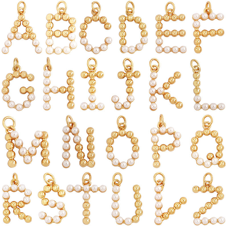Popular Accessories Pearl Zircon Letter Pendant