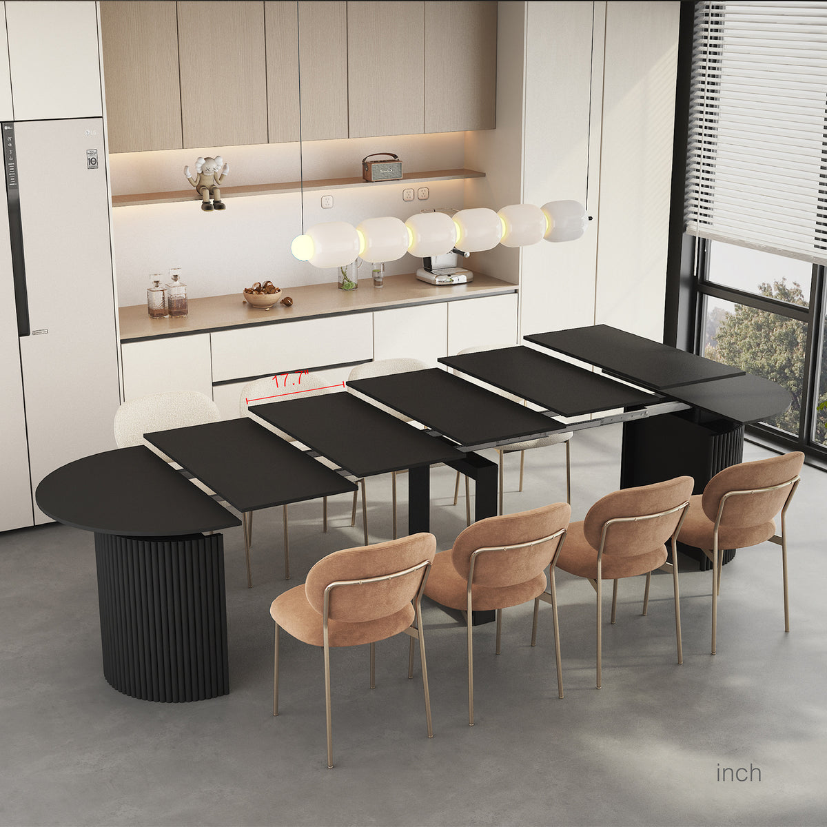 Extendable Foldable Dining Room Table For 1-10 People, Wood Multifunctional Rectangle Expandable Console Kitchen Living Meeting Room Furniture