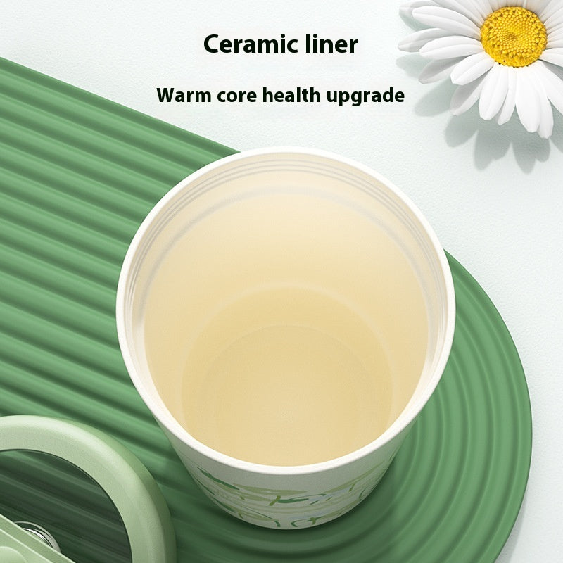Insulation And Cooling Straw Ceramic Inner Liner Insulated Cup