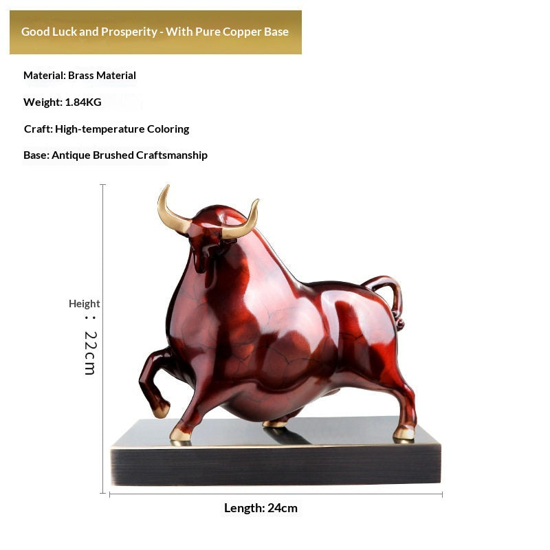 New Chinese-style Light Luxury Copper Ox Gift Ornament Animal Craftwork