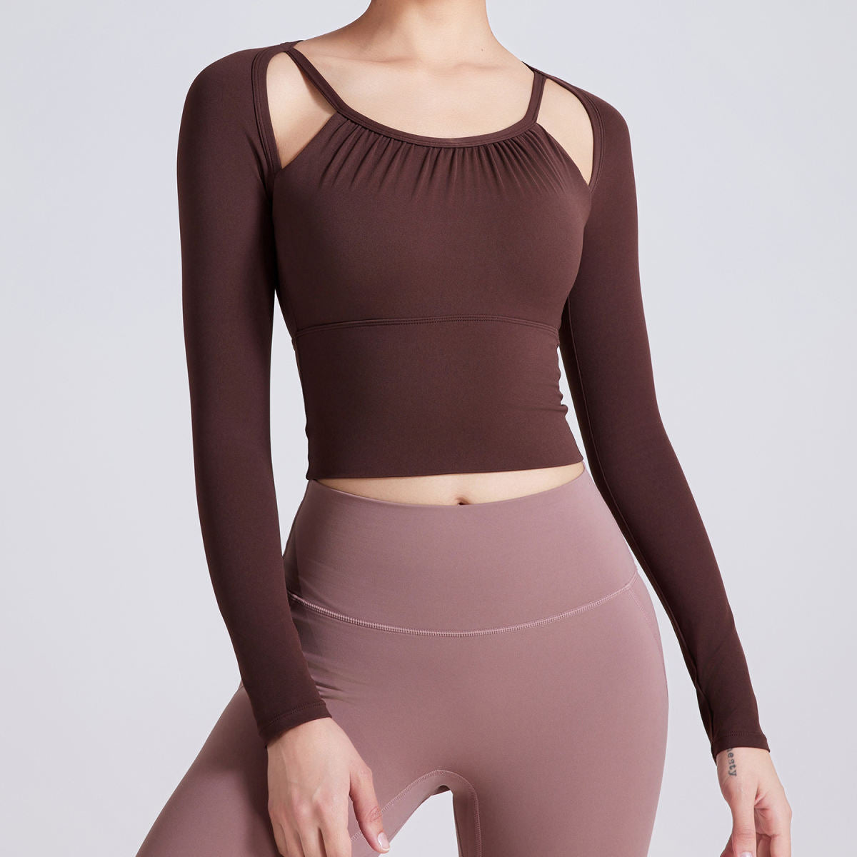 Women's Autumn And Winter Fixed Chest Pad Long Sleeve Yoga Wear