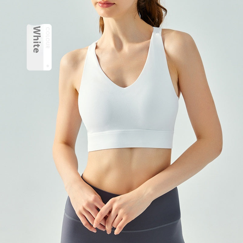Fitness Yoga Vest With Chest Pad Summer Sling Beautiful Back Bra Top Outdoor Running Fixed Cup