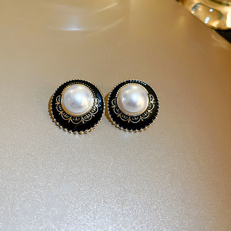 Retro Premium Geometric Floral Earrings - Silver Post, Light Luxury Vintage Style, Wholesale Fashion Earrings For Women