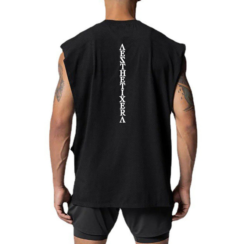 Mens Quick-dry Loose-fitting Casual Fitness Vest