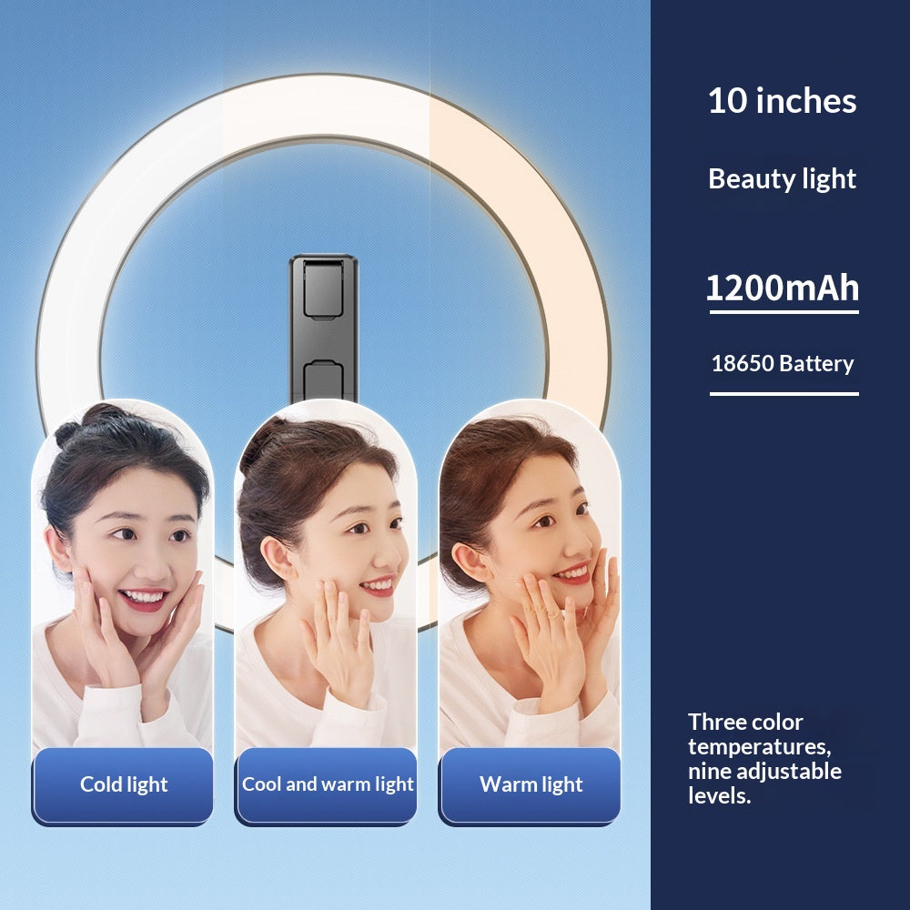 Extended Selfie Stick With Beauty-enhancing Fill Light And Stand