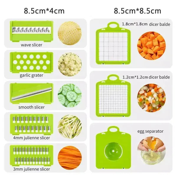 Nice Smart 15tlg. Gemüseschneider Gemüsehobel Zerkleinerer Zwiebel Manuell Dicer