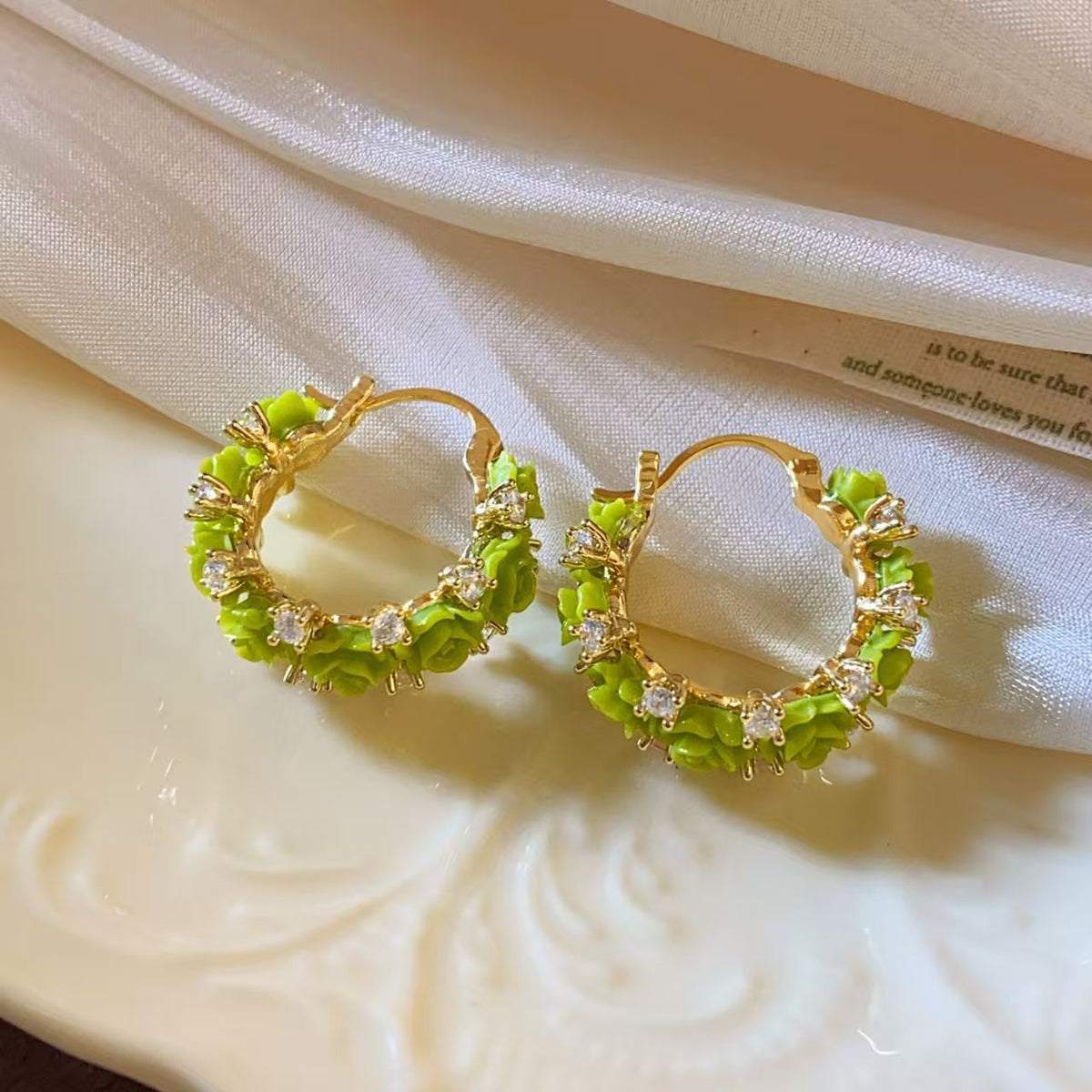 2026 Dopamine Floral Zircon Hoop Earrings For Women, Luxury High-End Unique Beautiful Fashion Statement Stud Ear Jewelry
