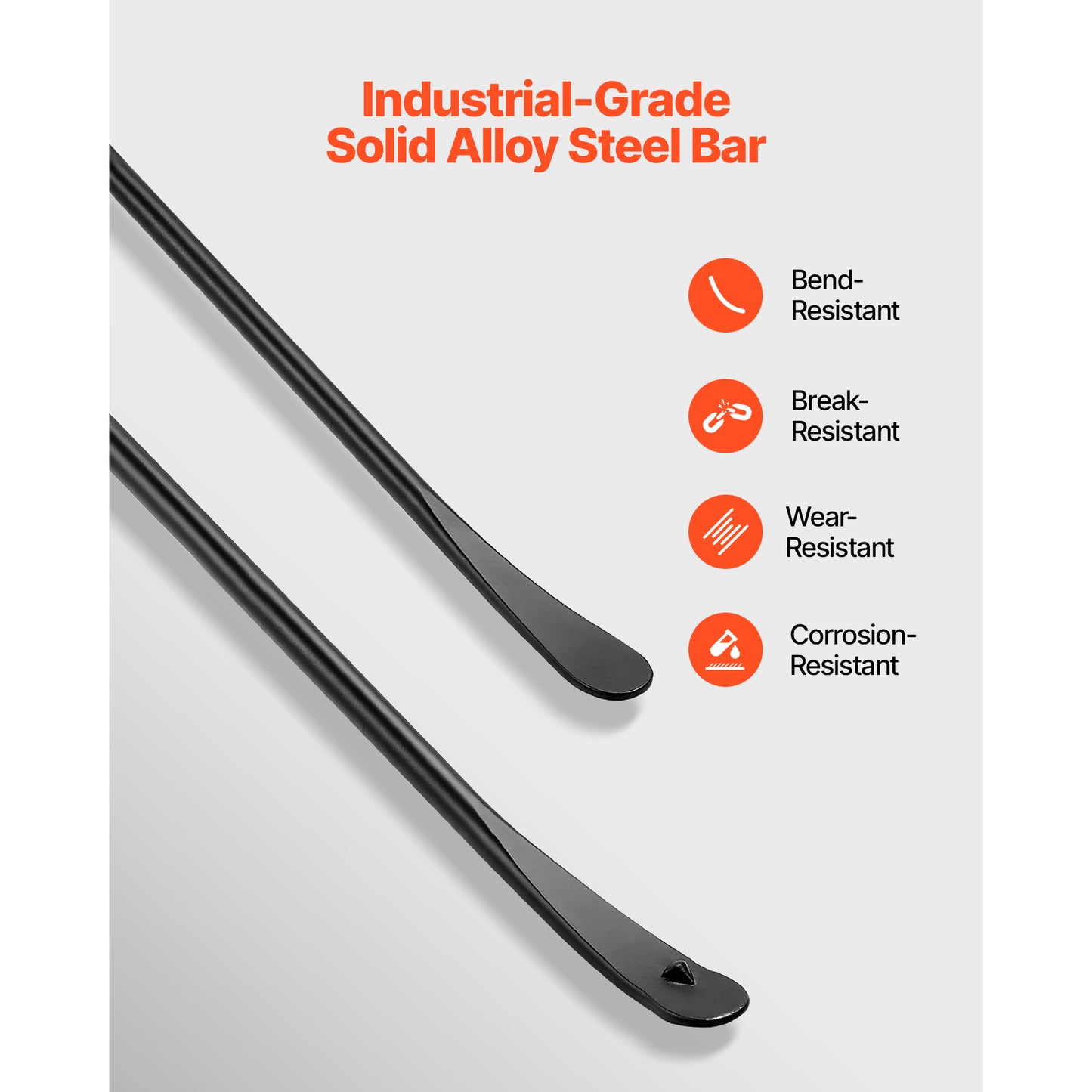 Tire Bars, 2 PCS, 38.2 Inch Tire Mount And Demount Iron & 30 Inch Mt And Demount Spoon Bar, Heavy Duty Alloy Steel Changing Tools For Truck, Semi Truck, Off-Road Vehicle, Bus, Tractor, Black