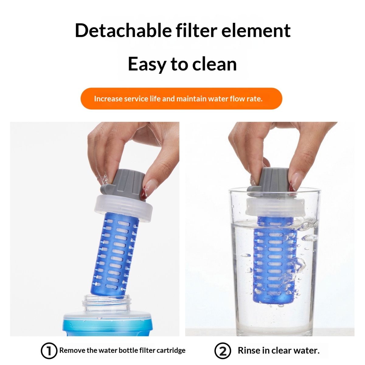 Outdoor Portable Water Purifier Soft Water Bottle