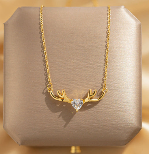 Women's Korean Version Simple Deer Pendant Necklace