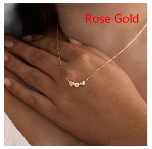 Huailang Korean Girl LOVE Three-Heart Pendant Necklace In European And American Style