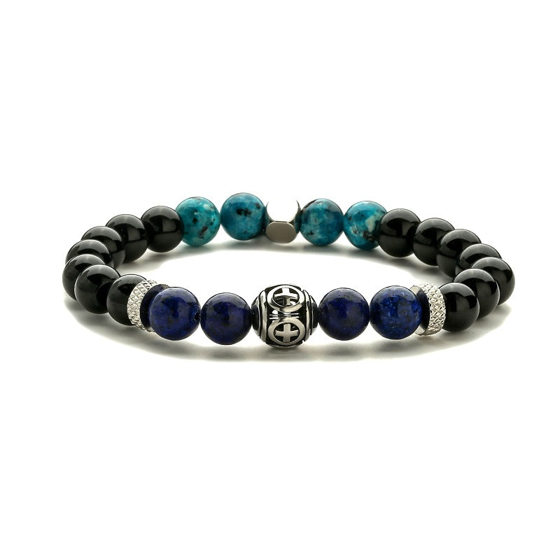 Cross-border Amazon Best Selling Lion Head Bracelet Natural Stone Tiger Eye Agate Beaded Bracelet Manufacturers In Stock Wholesale