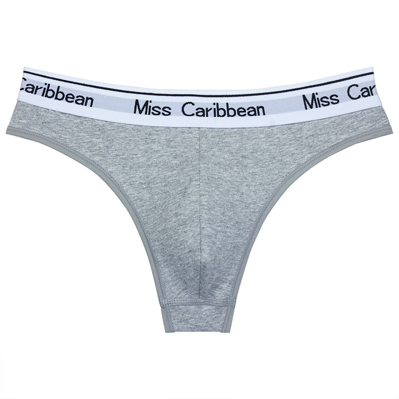 Men's Underwear Sexy U Convex Sports Fitness Letter Waist Cotton