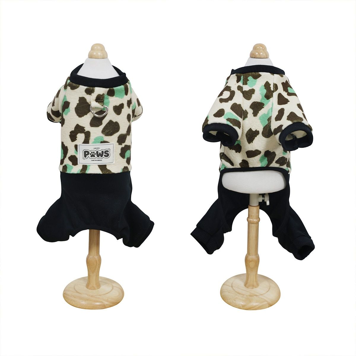Thickened Four-Leg Full-Body Winter Warm Leopard Print Dog Jumpsuit