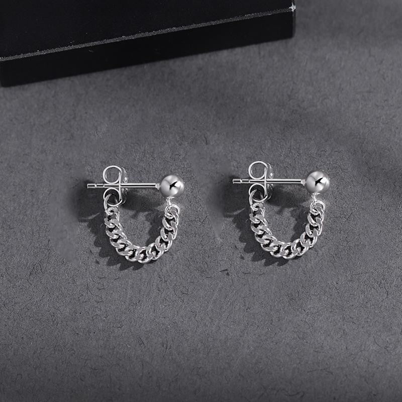 Trend 2026 Men Streetwear Stud Earrings, Upscale High-End Simple Design, Retro Vintage Clip Earrings Punk Style For Fashion Women