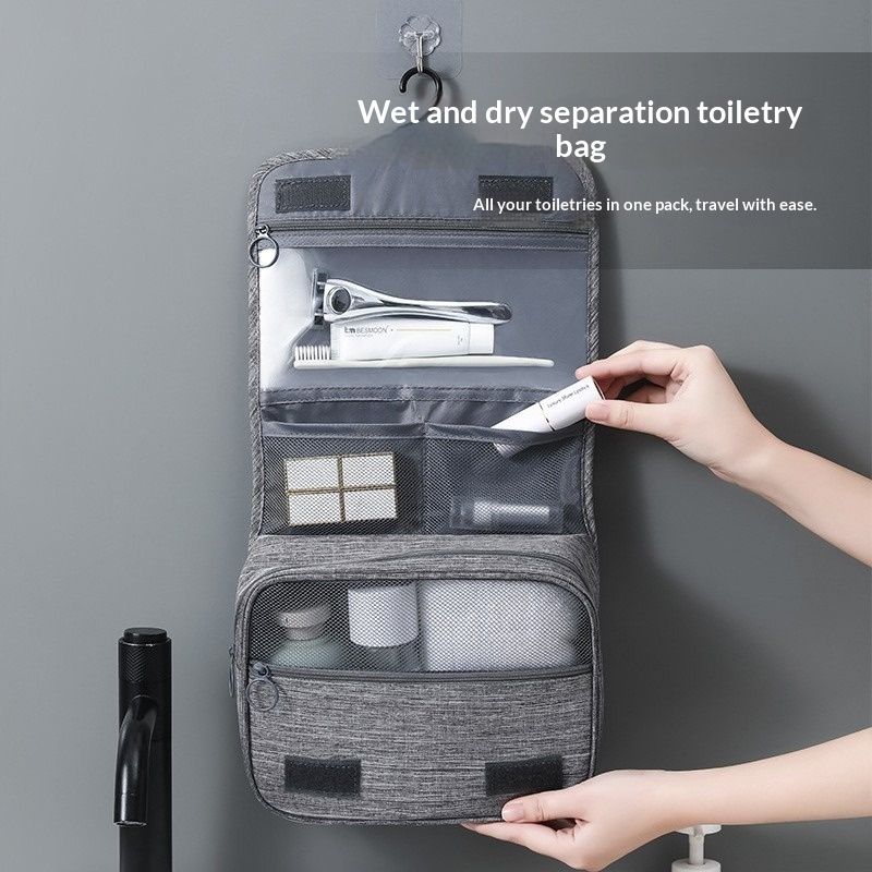 Cationic Hook Toiletry Bag Hanging Matte Dry-wet Separation Travel Makeup Bag