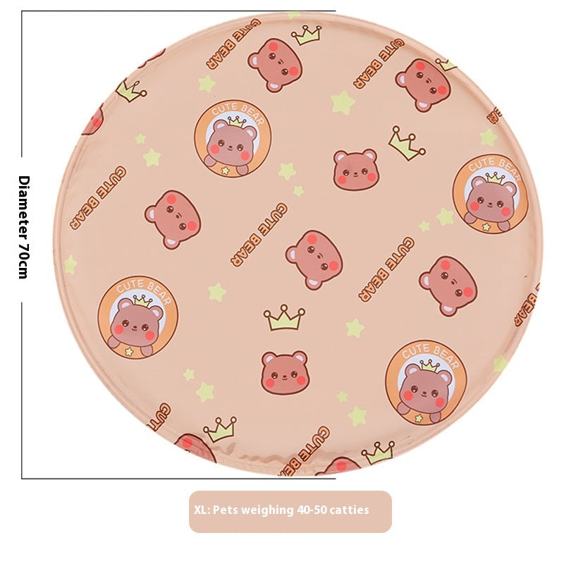Pet Ice Mat Round Gel Dog Multifunctional Cooling Cool Pad