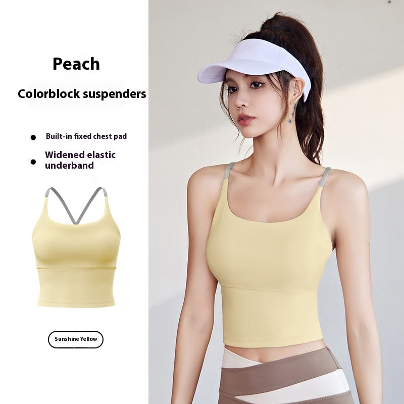 Summer With Chest Pad Yoga Bra Fitness Vest Top Sling