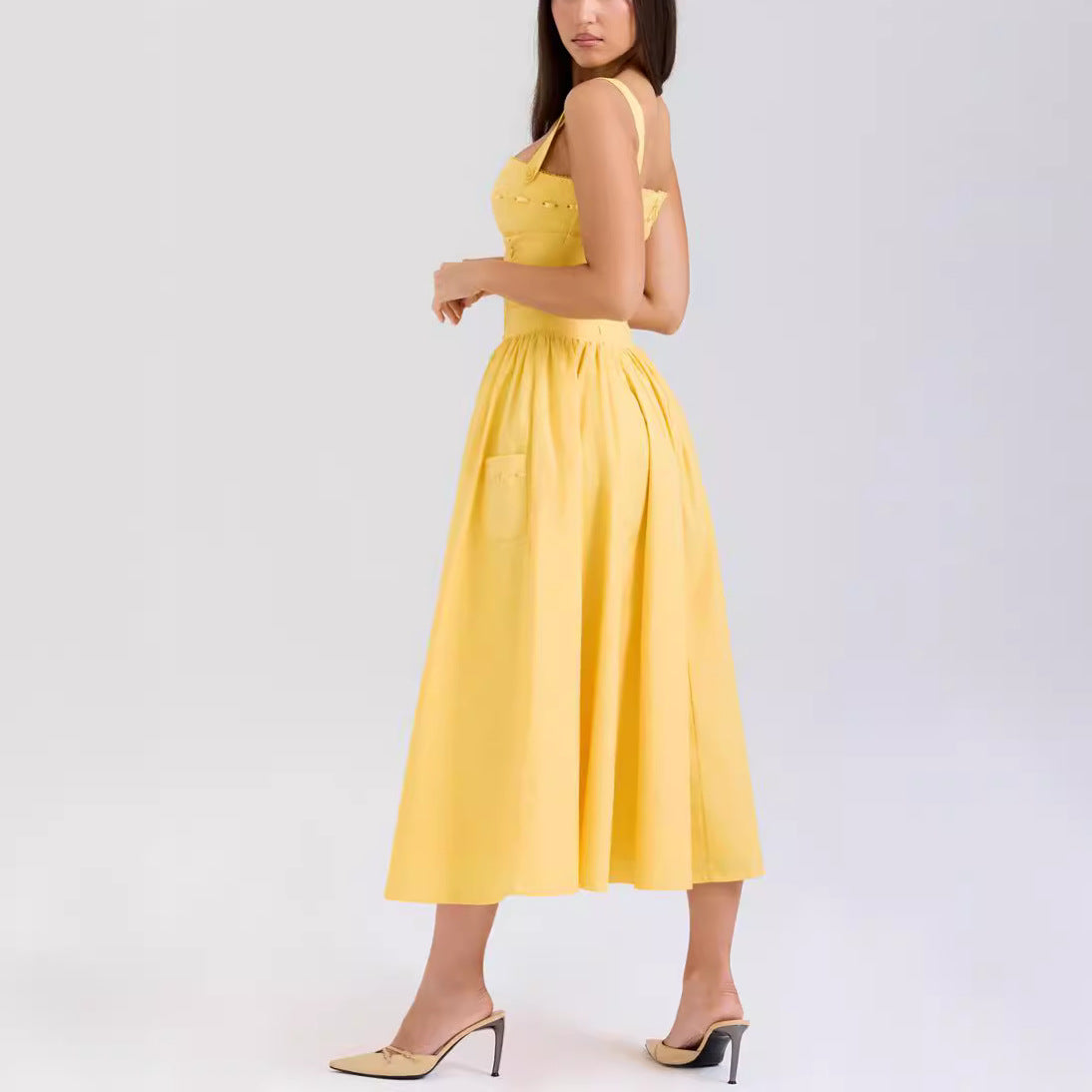 Womens Strapless Sleeveless Fashion Casual Dress