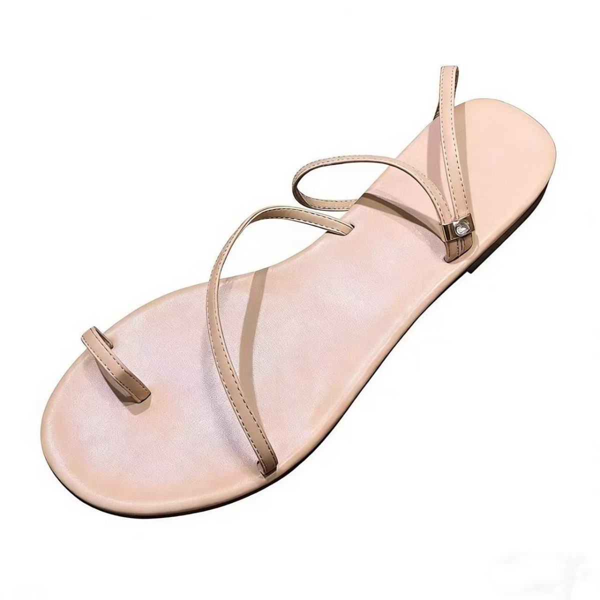 Women Minimalist Thin Strap Roman Sandals, 2026 New Summer Versatile Flat Casual Sandals, Comfort Outdoor Shoes For Students