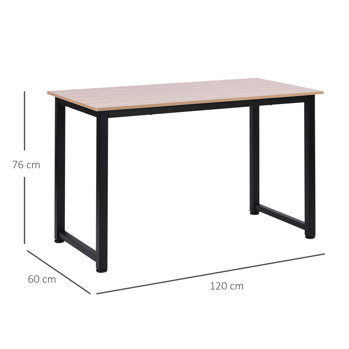 Computer Desk, Writing Table, 120 X 60 X 76cm Workstation For Home Office, Study With Metal Frame, Simple Assembly, Black