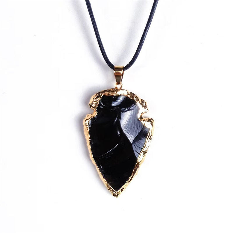 Natural Irregular Obsidian Raw Ore Necklace Accessories