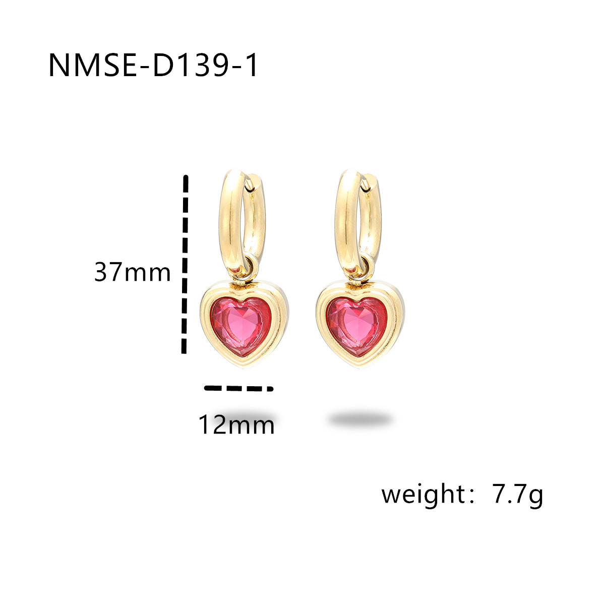 Retro-style New Best-selling Heart-shaped Titanium Steel Earrings For Women