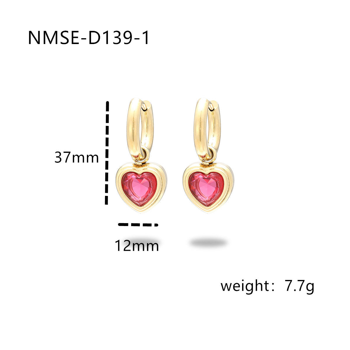 Retro-style New Best-selling Heart-shaped Titanium Steel Earrings For Women