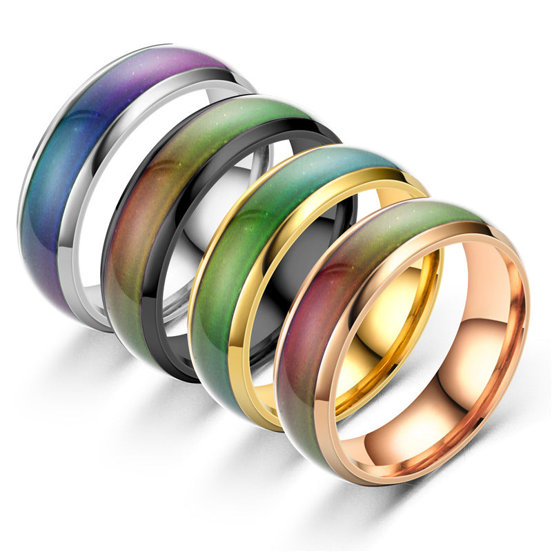 New Disgn Temperature Change Color Mood Ring Hot Sale Jewelry Smart Discolor Rings Best Gift For Free Shipping