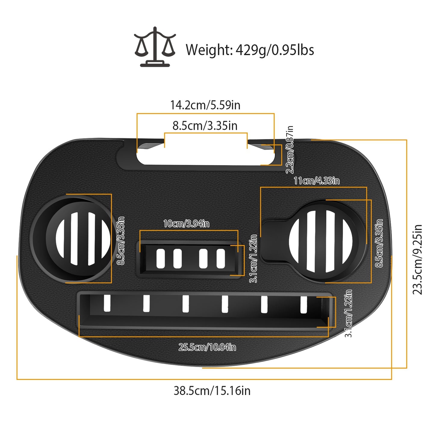 1 Set Cup Holder For Zero Gravity Chair Clip On Side Tray With Beverage Can Mobile Devices Slots Cup Holder Only No Chair