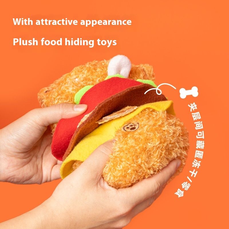 Big Burger Dog Border Collie Bite Alone Hiding Food Leakage Educational Toys