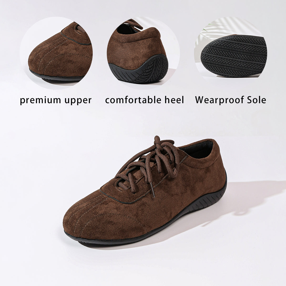 Brown Sneakers, Flat Fashion Hiking Casual Skate Shoes, Vintage American Retro Training Shoes