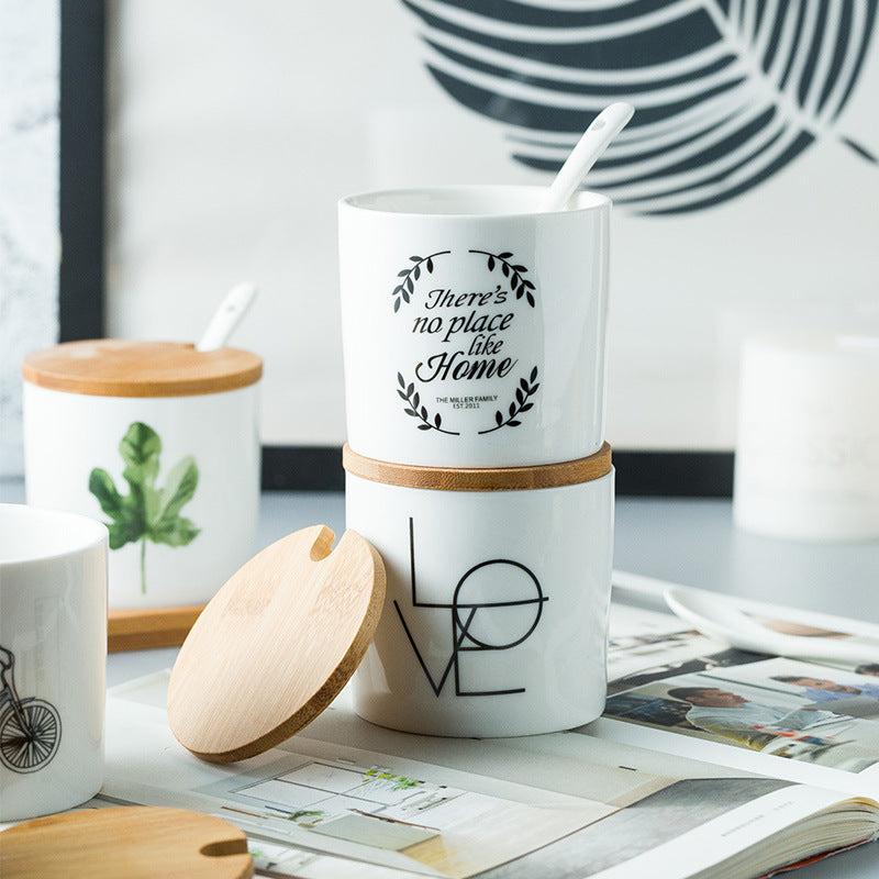 Household Kitchen Ceramic Condiment Jar Set