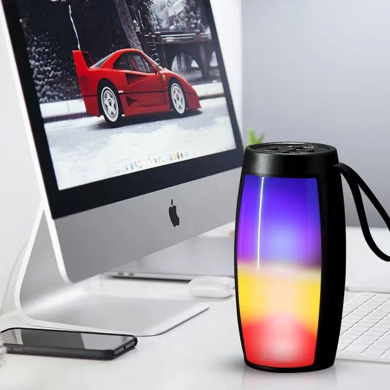 Wireless Bluetooth Speaker, Outdoor Portable, Colorful Ambient Light, Subwoofer, Mini Bluetooth
