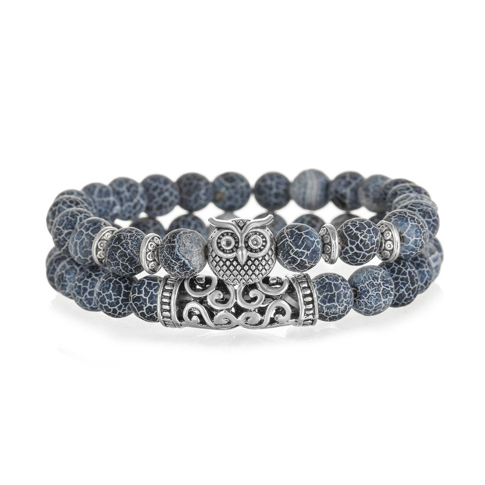 Cross-border Direct Supply Elastic Bracelet Bracelet Set Owl Tiger Eye Men's And Women's European And American Fashion New Bracelet