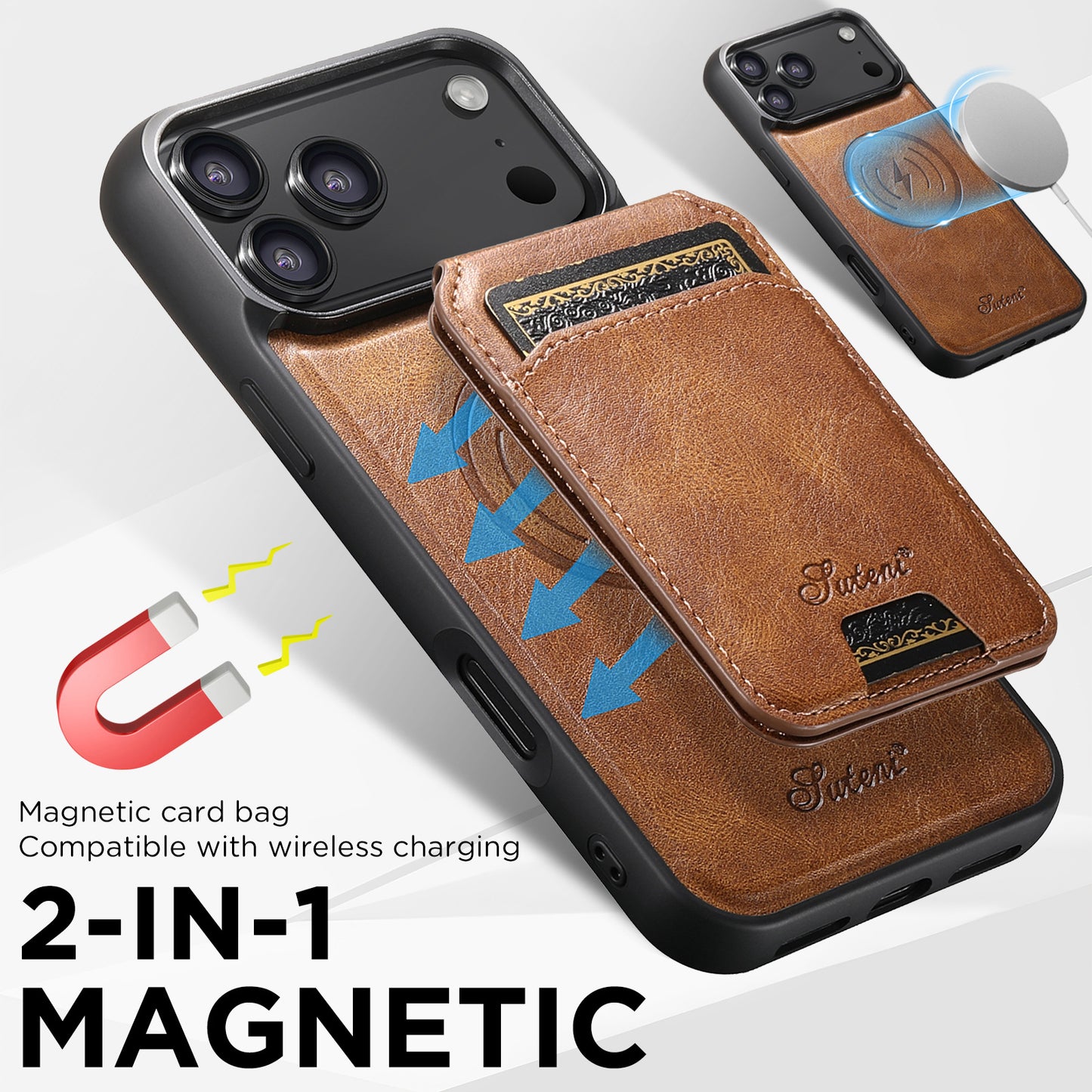 Magnetic Card Holder Two-in-one Wireless Charging Phone Case