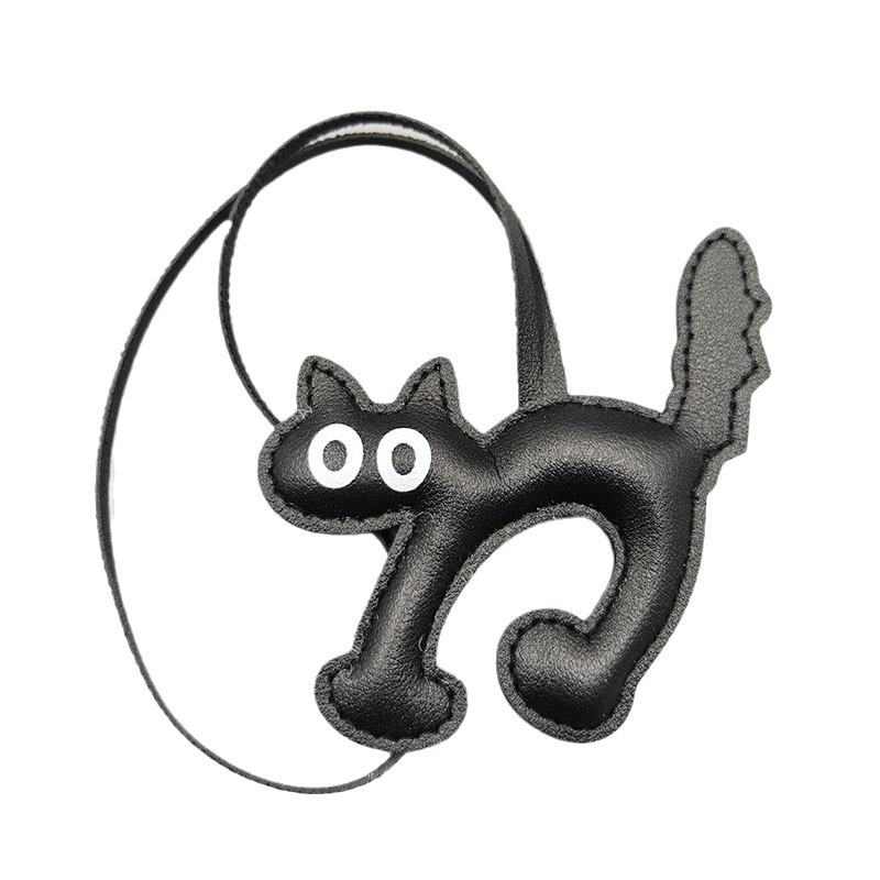 DIY Ornament Accessories Artificial Leather Kitten Car Hanging Keychain