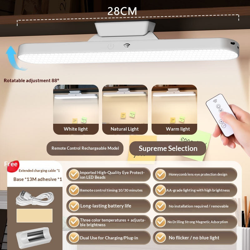 LED Smart Remote-controlled Wall-mounted Desk Lamp With Eye-care Stickers