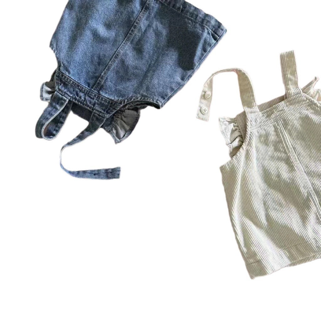 Korean-style Instagram-inspired Denim Suspender Dress With A Bow