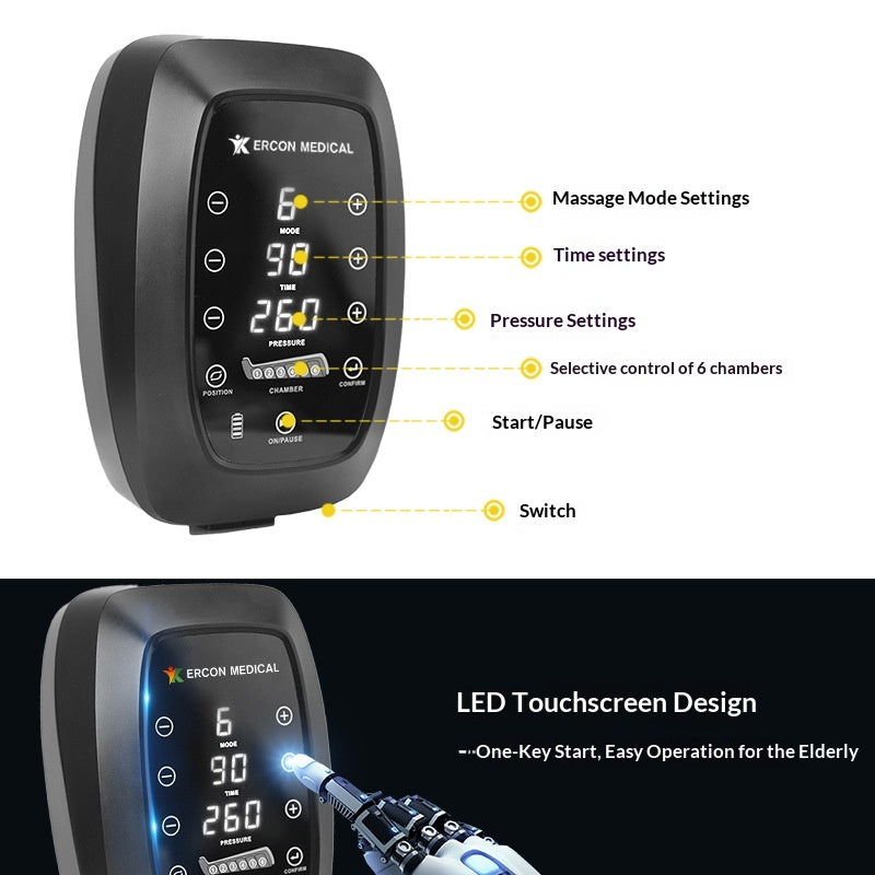 Six-Cell Air Bag Leg Massager For Post-Exercise Recovery