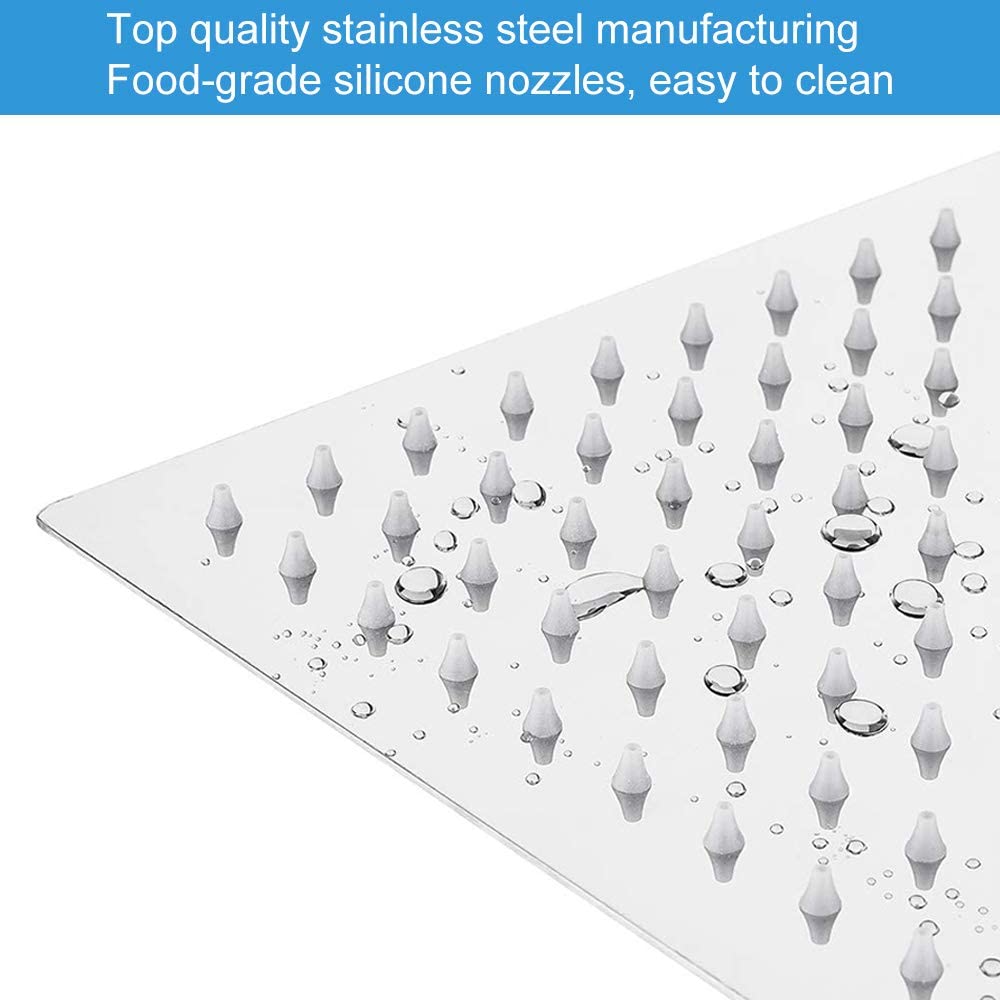 Chrome 10 Square Rainfall & High Pressure Stainless Steel Bath Shower Head