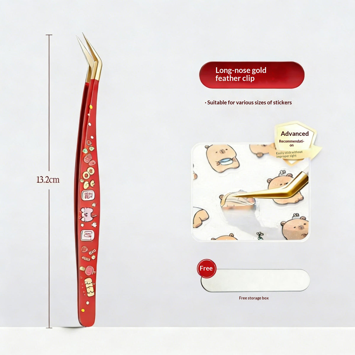 Tweezers Planner Accessories And Creative Stationery Tool Golden Feather Clip