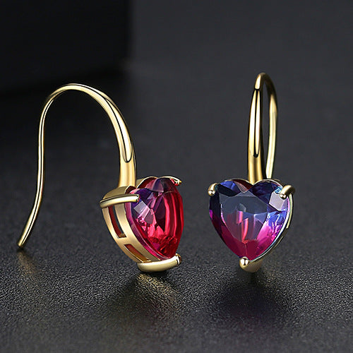 Copper Inlaid Crystal Ear Jewelry Fashion Korean Style