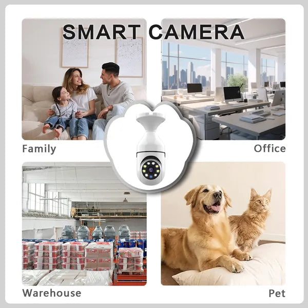 Light Bulb Security Camera Outdoor 2packs HD Wireless 5GHz&2.4GHz WiFi Home IP Cameras E27 360 Degree Panoramic,Motion Detection And Alarm,Two-Way Audio,Night Vision