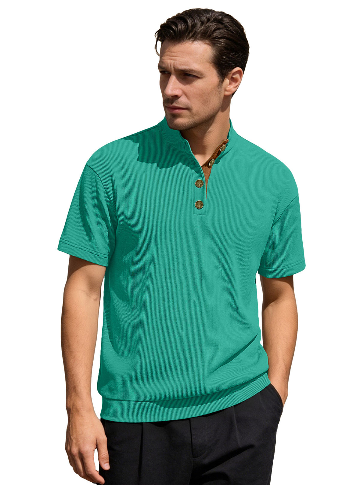 Men's Outdoor Casual Stand Collar Short-Sleeve Corduroy