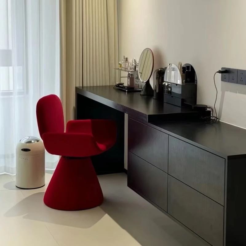 Light Luxury Dressing Stool, Bedroom Dressing Stool, 360 Swivel Chair, Red Style Home Dressing Room, Ladies' Dressing Table Swivel Chair