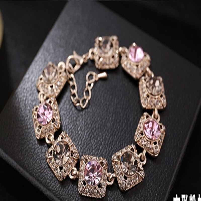 Super Flash Rhinestone Vintage Bracelet Women's Korean
